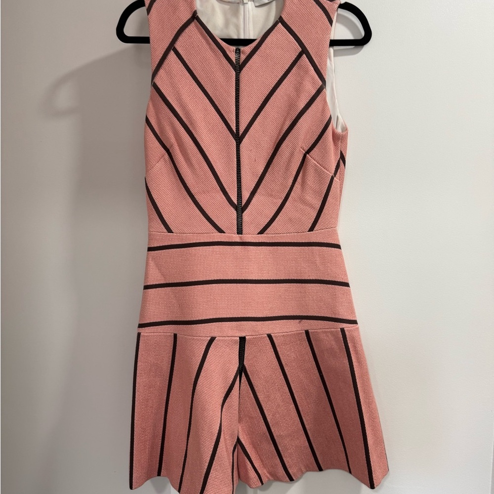 Sandro Pink and Black Chevron Dress size 2 - Picture 2 of 4